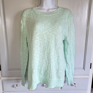 J Crew Classic Cotton Blend Crew Neck Women's Lightweight Sweater Light Green S